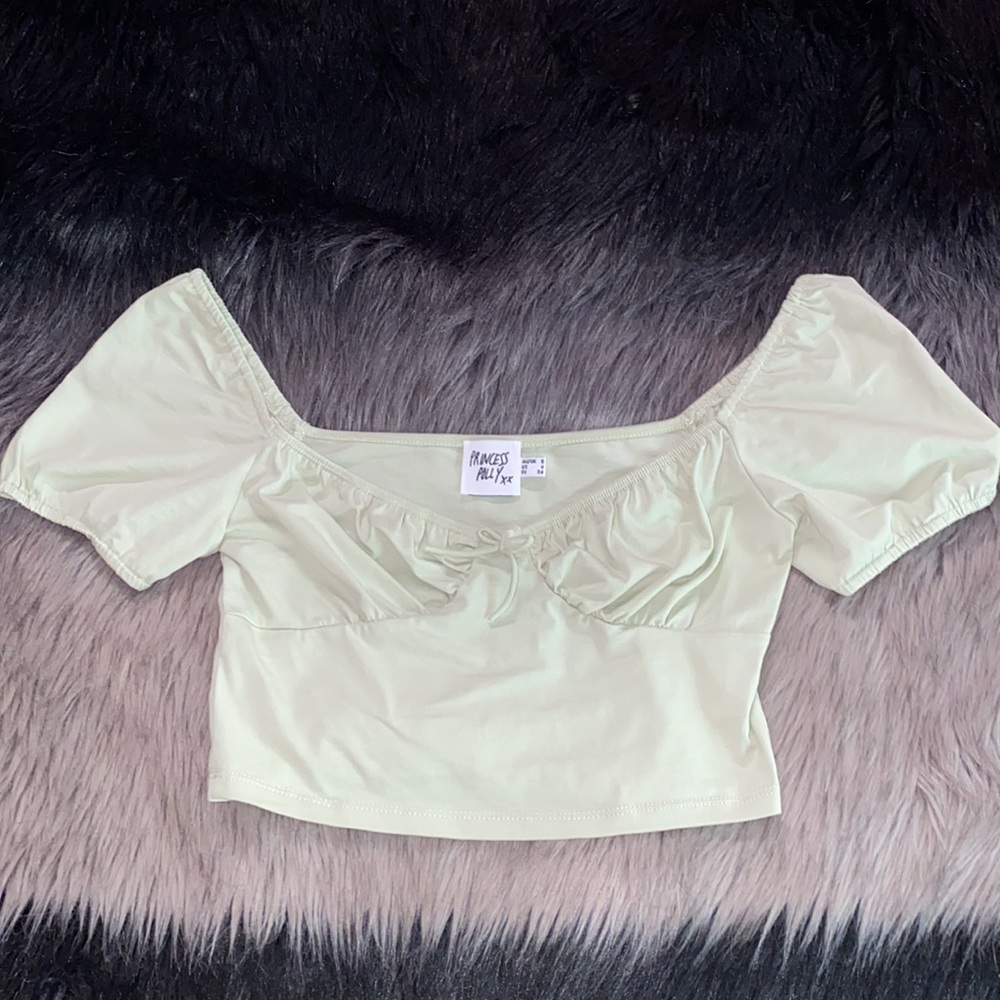 sage princess polly crop top 😇